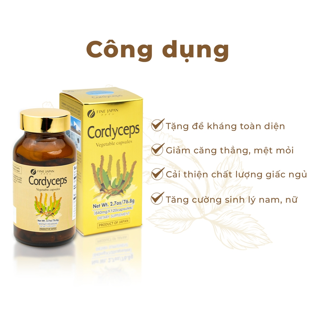 (Combo 2) Viên Uống Đông Trùng Hạ Thảo 120 Viên Fine Japan Cordyceps 120 viên
