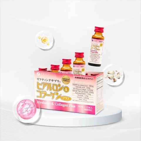 Nước uống dưỡng da Fine Japan Hyaluron & Collagen Plus 10 Chai 50ml
