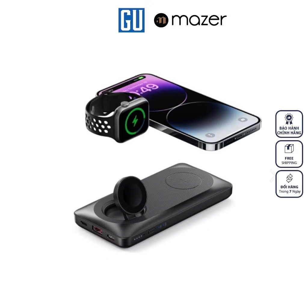 Pin Dự Phòng Mazer MagAir14 DUO – Sạc Không Dây Đỉnh Cao Cho iPhone & Apple Watch
