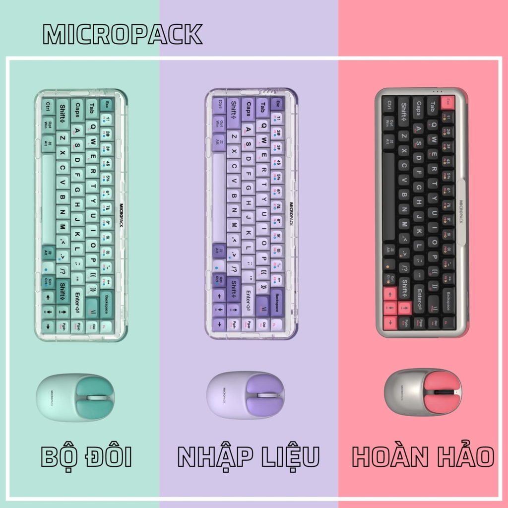 Trải Nghiệm Đỉnh Cao Với Bộ Đôi Bàn Phím Cơ Không Dây Và Chuột Không Dây MicroPack: K-168WM & ML-202W