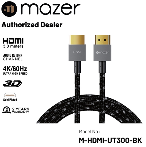 Dây Cáp Bọc Nylon Mazer Infinite Multimedia Hdmi to Hdmi 4k, bền bỉ và lâu dài