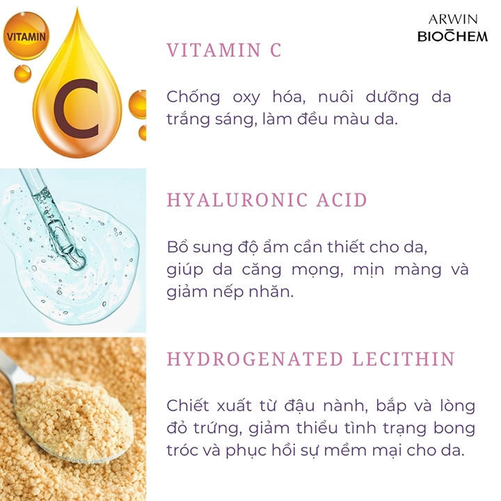 Bột dưỡng trắng Biochem chiết xuất Vitamin C
