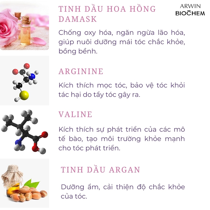 Dầu xả Biochem chiết xuất hoa hồng