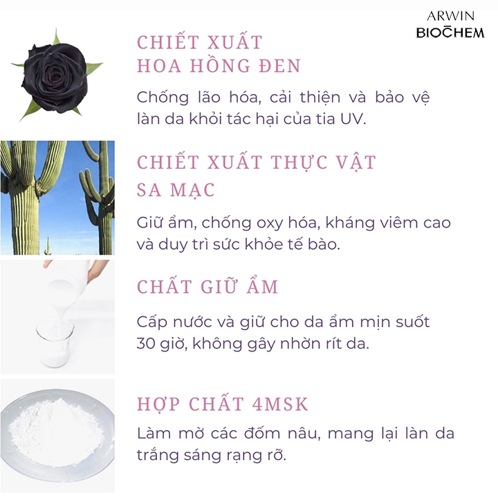 Kem dưỡng Biochem hoạt chất hoa hồng đen