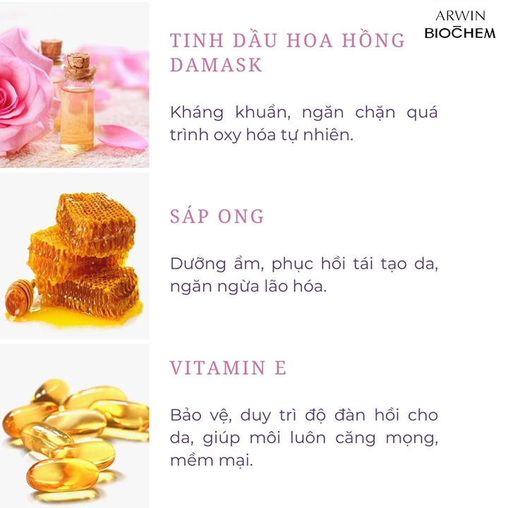 Son dưỡng Arwin tinh chất hoa hồng