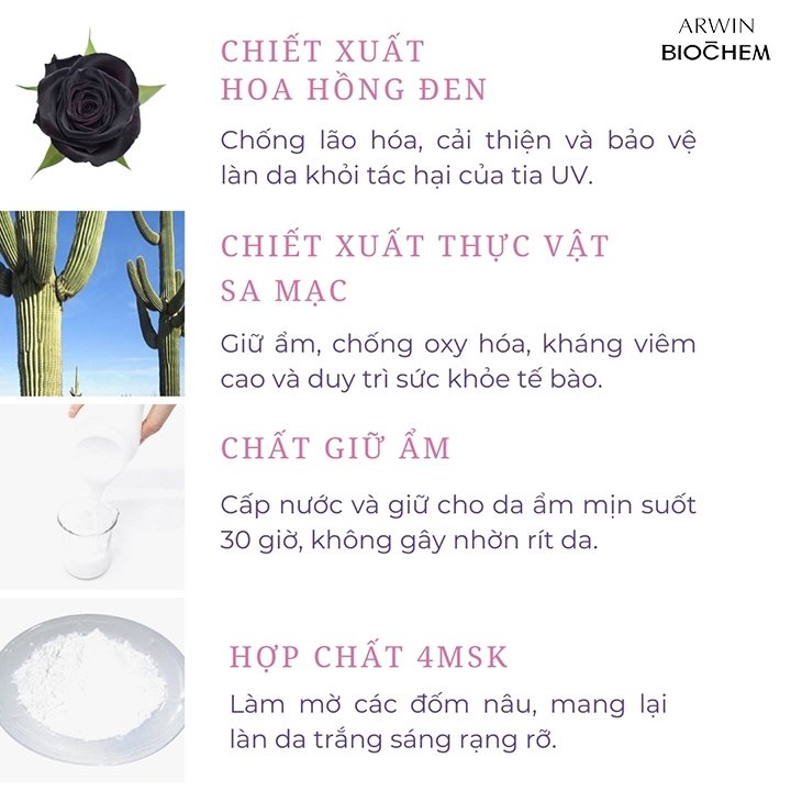 Tinh chất dưỡng da Biochem chiết xuất hoa hồng đen