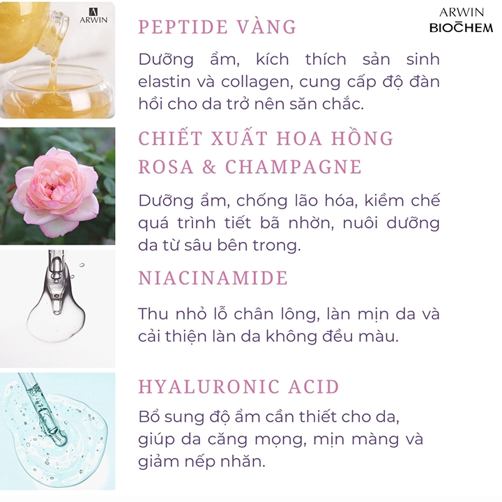 Tinh chất trẻ hóa Biochem chiết xuất hoa hồng