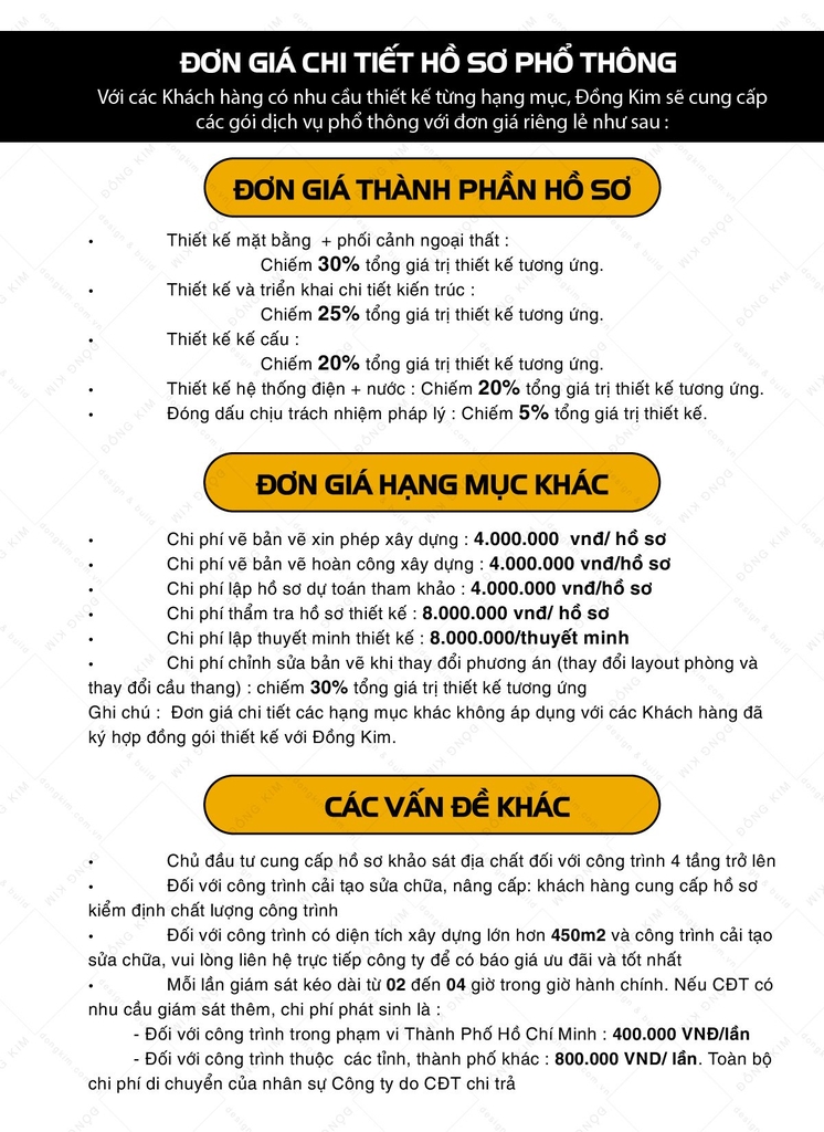 Chi tiết hồ sơ thiết kế kiến trúc - Các vấn đề khác