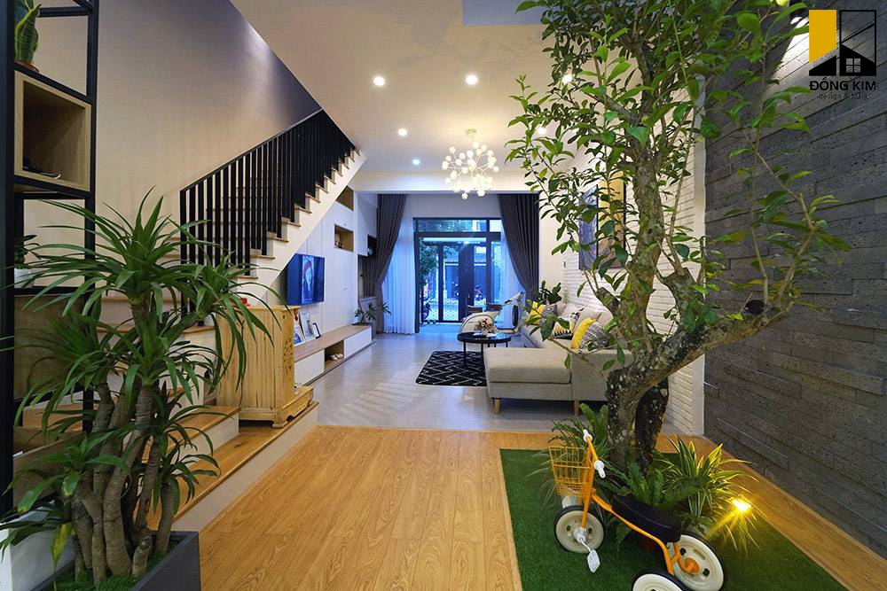 thiết kế nhà ống 5x20 có giếng trời thiết kế nội thất phong cách Scandinavia