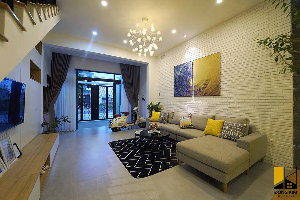 thiết kế nhà ống 5x20 có giếng trời thiết kế nội thất phong cách Scandinavia