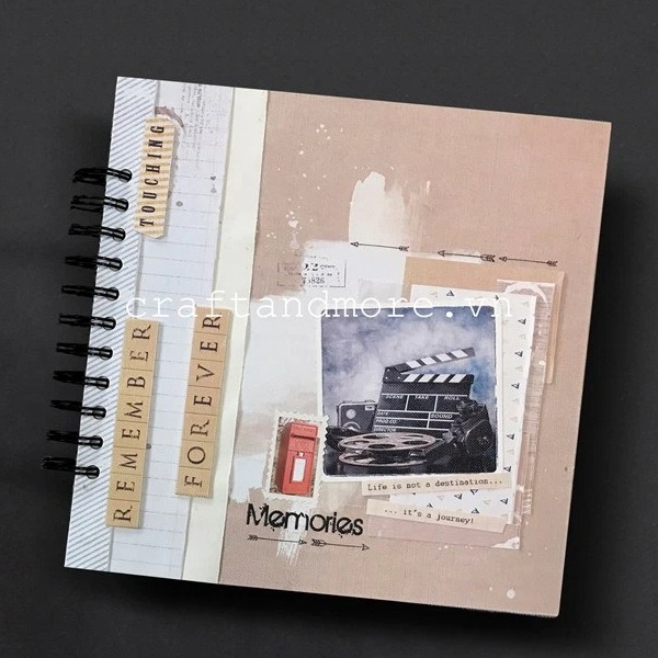 Album ảnh Memory nâu - Scrapbook handmade vintage