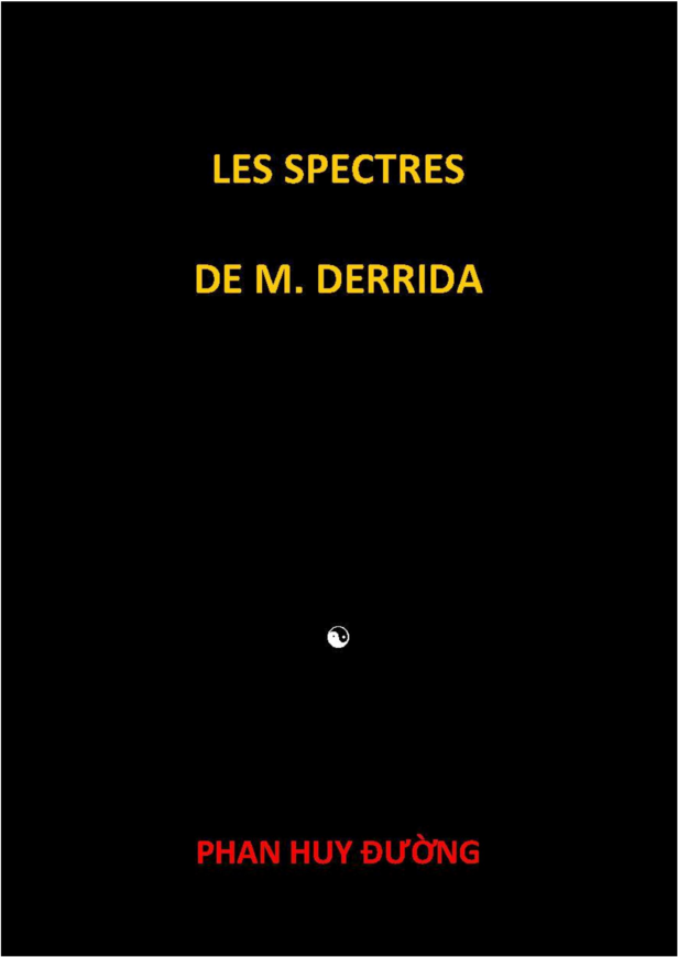 Les Spectres De M. Derrida