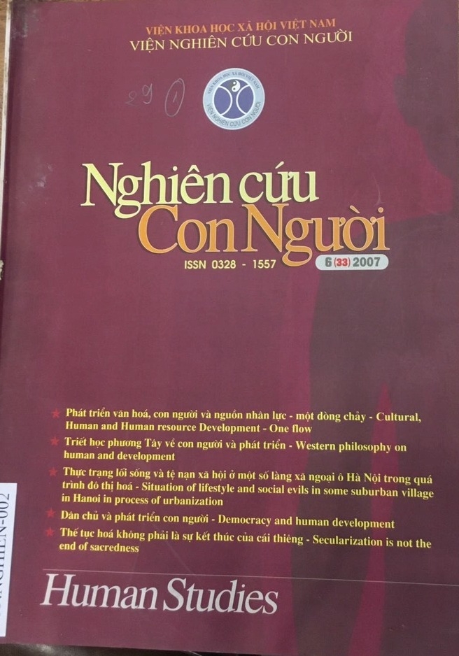 Nghiên Cứu Con Người, Số 6 (2007)