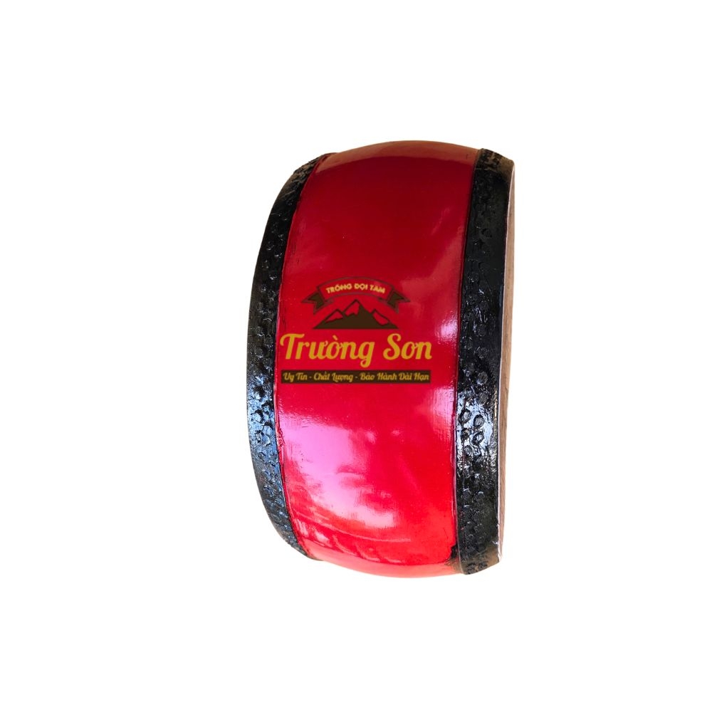 Trống Đế 20×10cm Tang Ghép Gỗ Mít Sơn Đỏ – Mặt Da Trâu