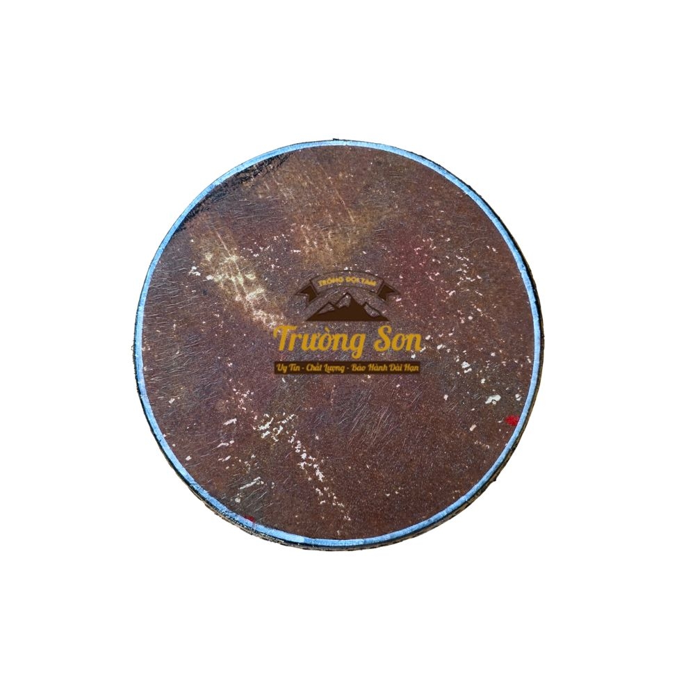 Trống Đế 18×18cm Tang Ghép Gỗ Mít Sơn Đỏ – Mặt Da Trâu