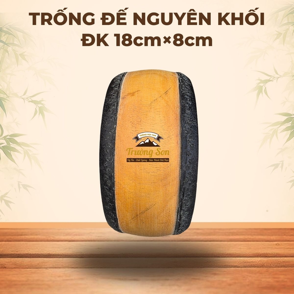 Trống Đế Nguyên Khối 18×8cm Gỗ Mít Da Trâu