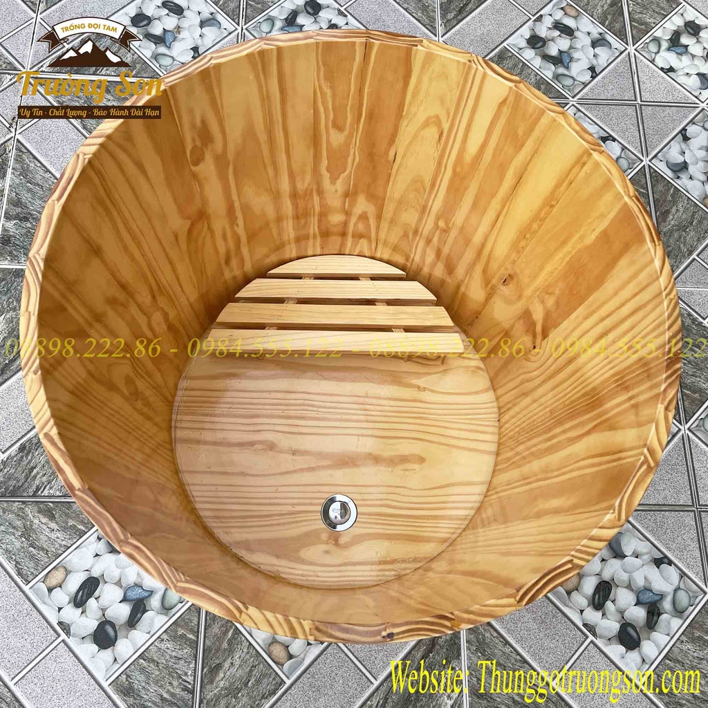 Bồn tắm tròn gỗ thông