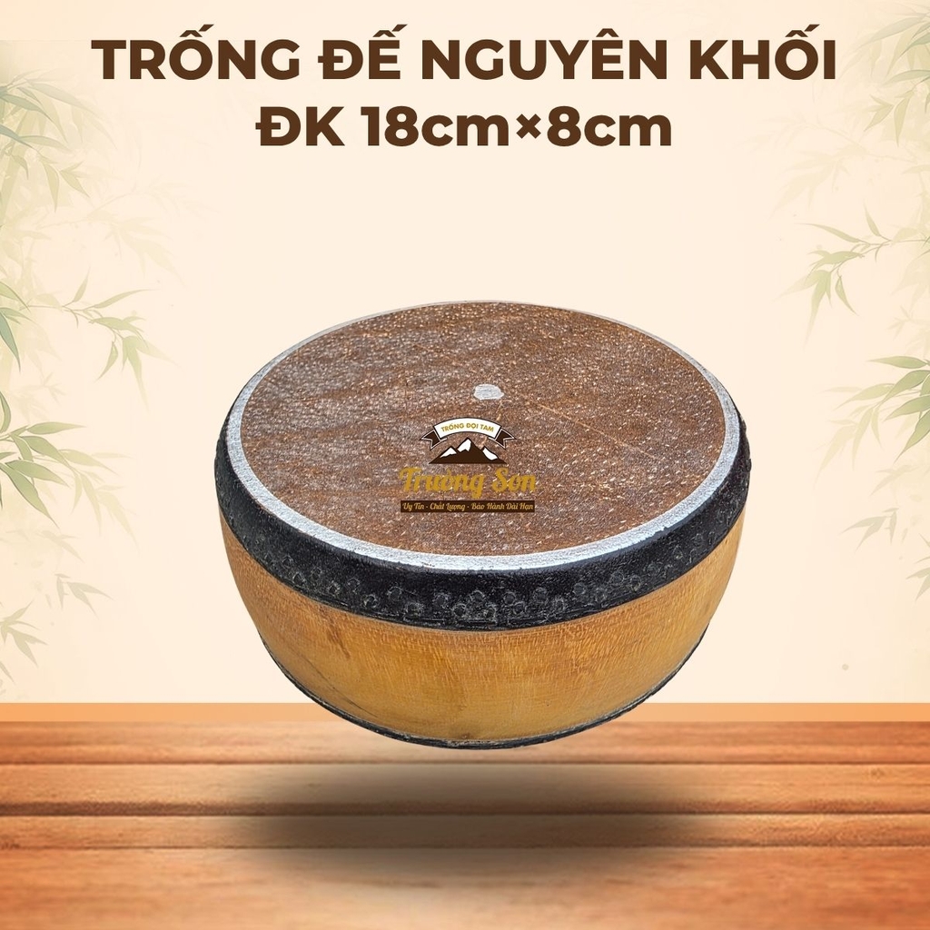 Trống Đế Nguyên Khối 18×8cm Gỗ Mít Da Trâu