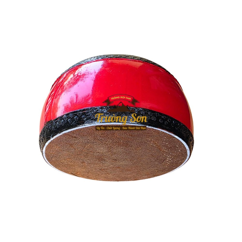 Trống Đế 20×10cm Tang Ghép Gỗ Mít Sơn Đỏ – Mặt Da Trâu