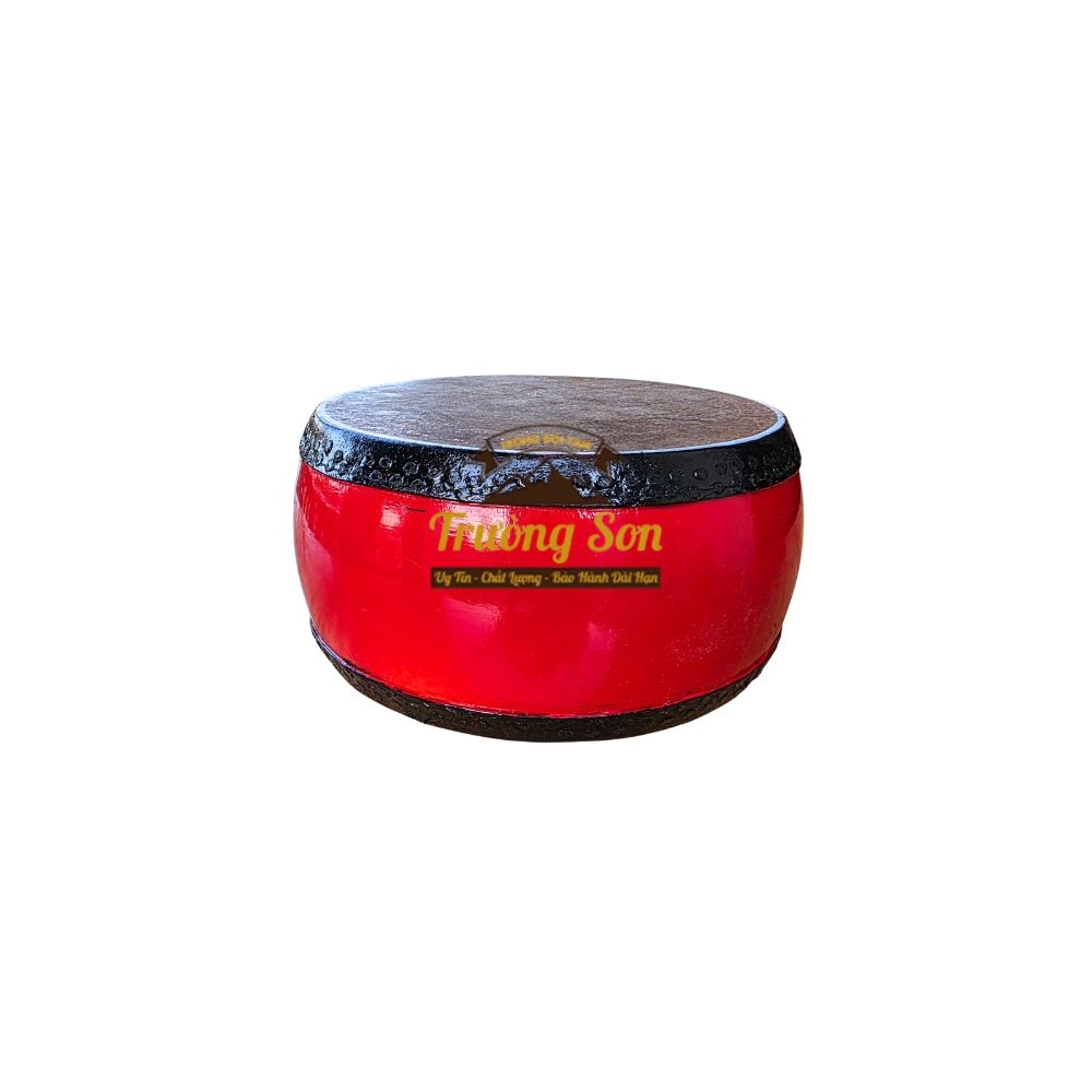 Trống Đế 20×10cm Tang Ghép Gỗ Mít Sơn Đỏ – Mặt Da Trâu