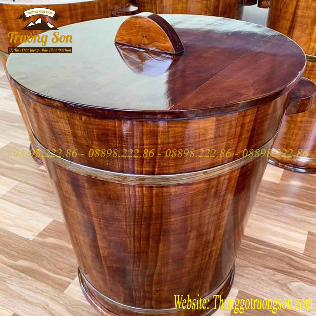 Hũ đựng gạo bằng gỗ