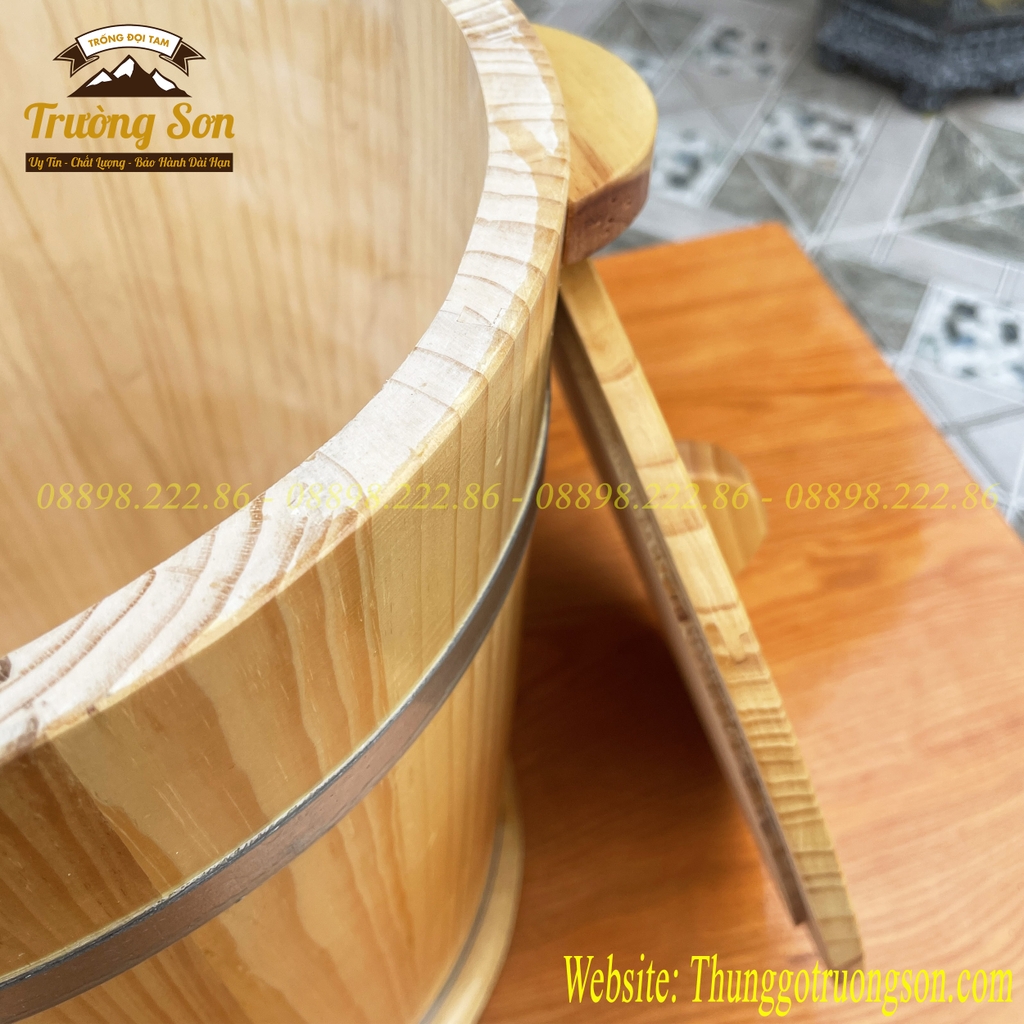 Thùng gỗ đựng gạo phong thủy