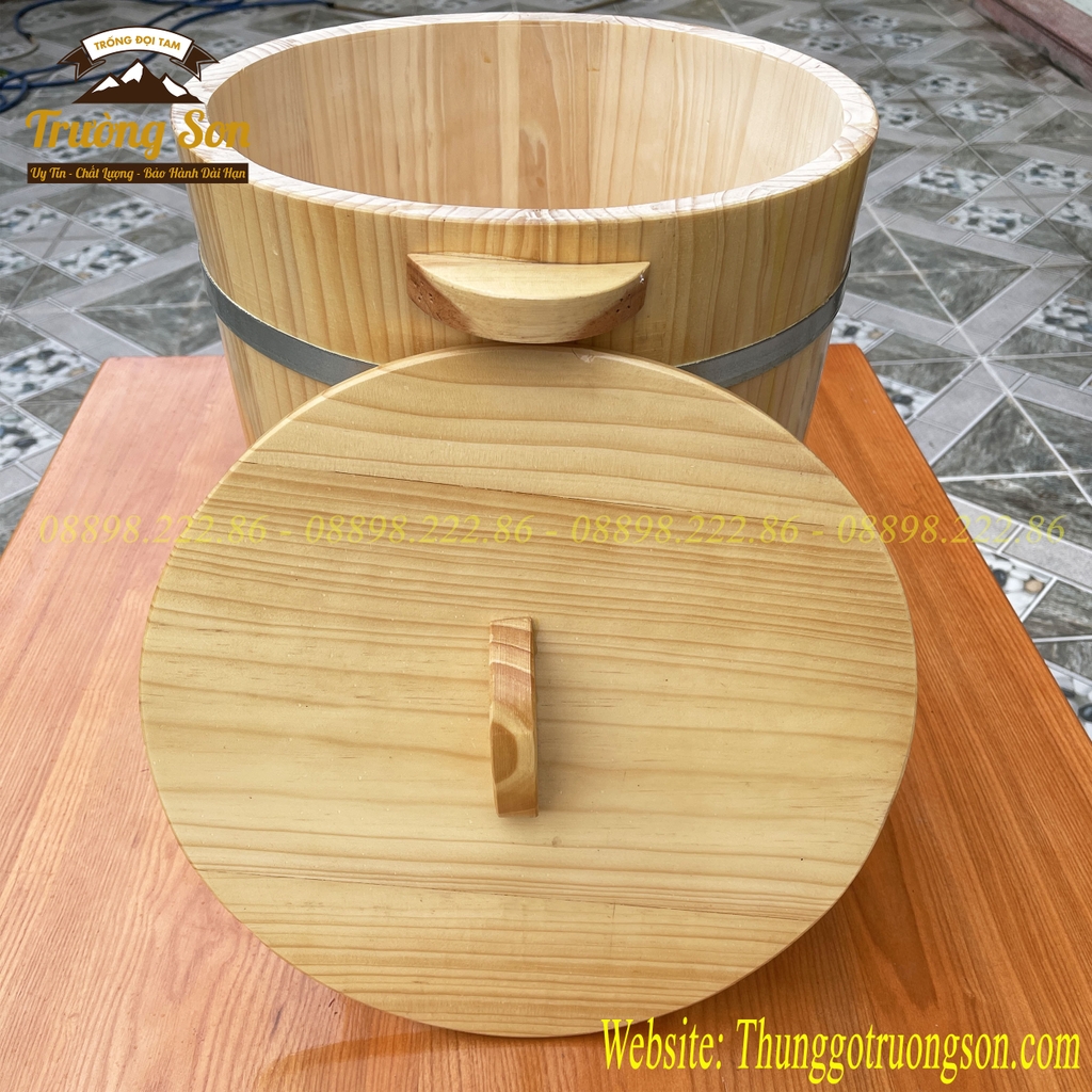 Thùng gỗ đựng gạo phong thủy