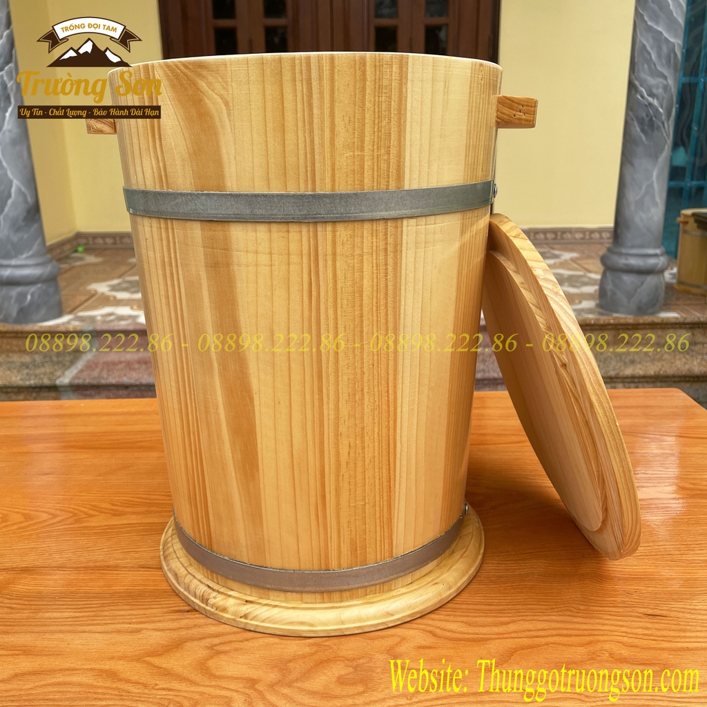 Thùng gỗ đựng gạo phong thủy