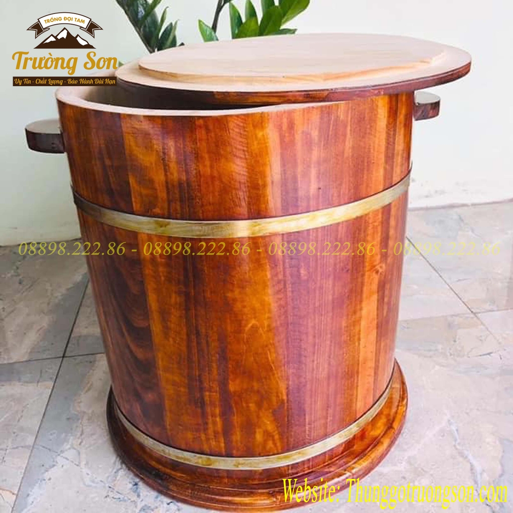 Hũ đựng gạo bằng gỗ