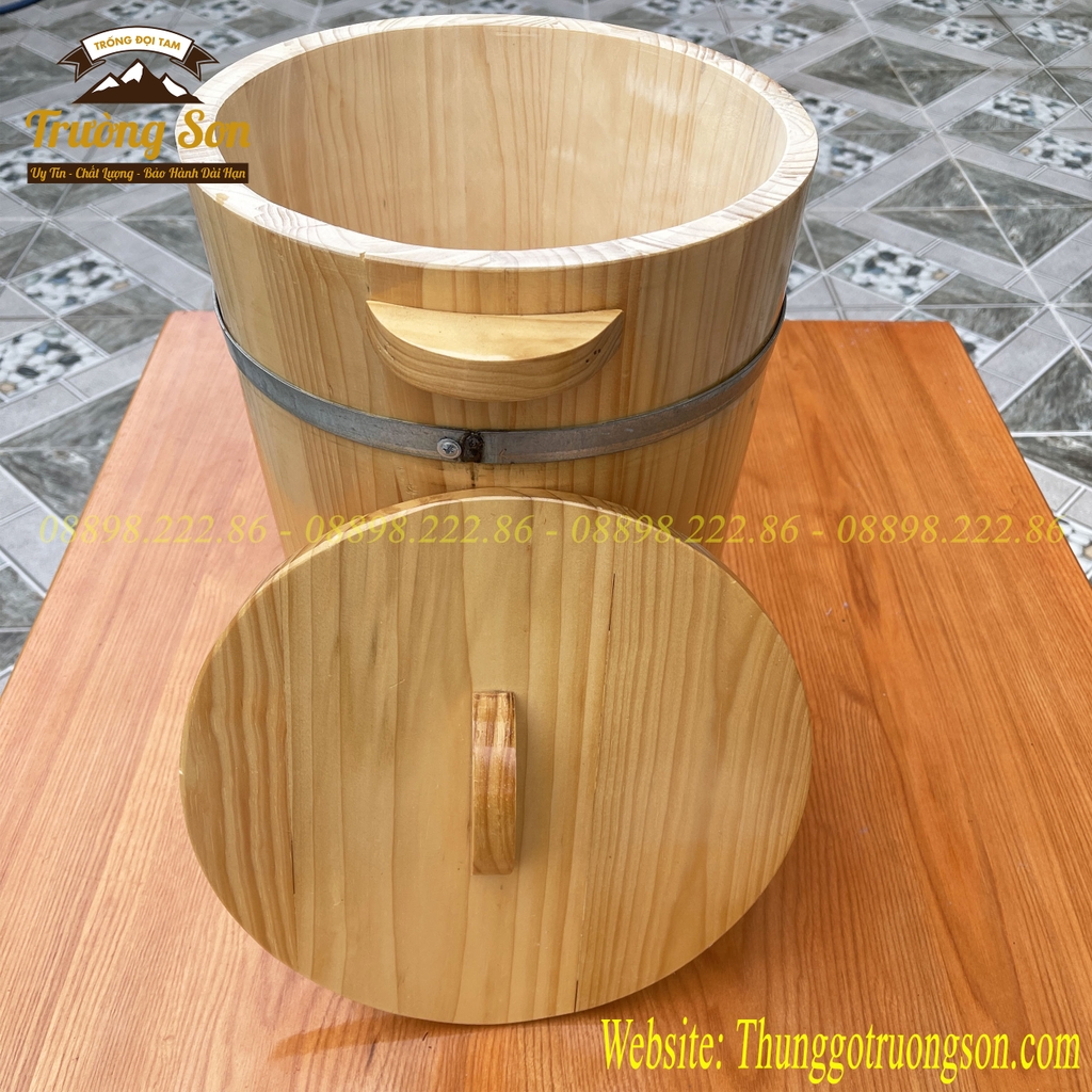 Thùng gỗ đựng gạo phong thủy