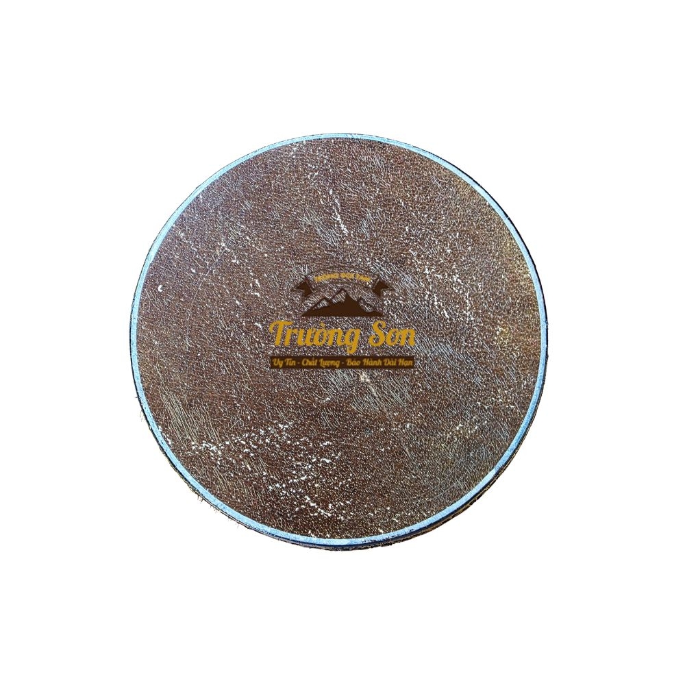 Trống Đế 16x16cm Tang Ghép Gỗ Mít Da Trâu Sơn Đỏ