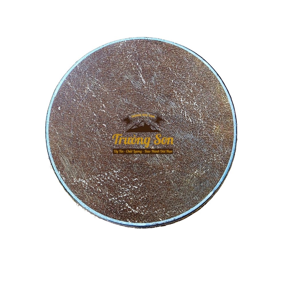 Trống Đế 20×20cm Tang Ghép Gỗ Mít Sơn Đỏ – Mặt Da Trâu