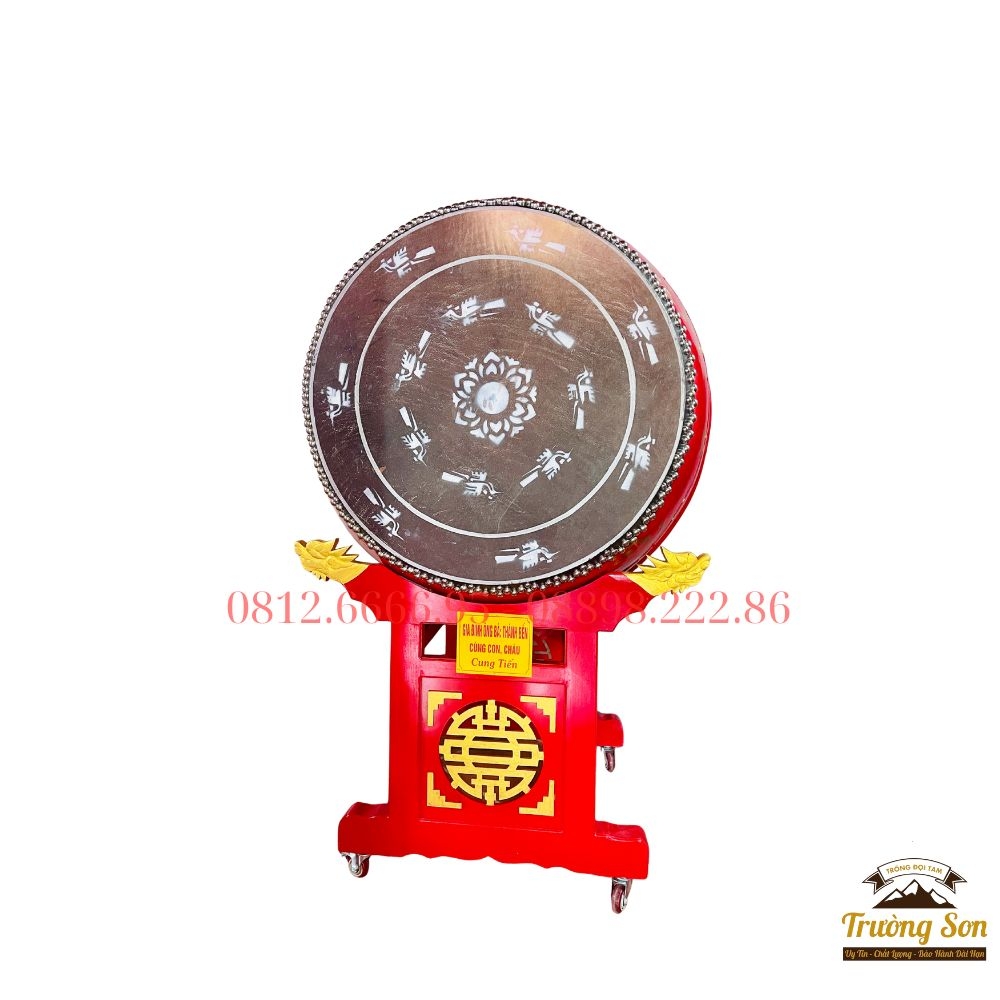 Trống Đình Chùa 100×120cm – Trống Đại Gỗ Mít Da Trâu