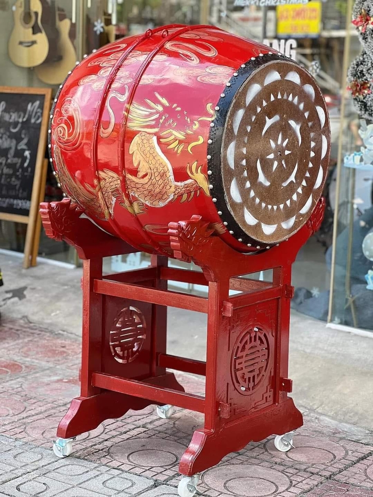 Trống gỗ mít da trâu