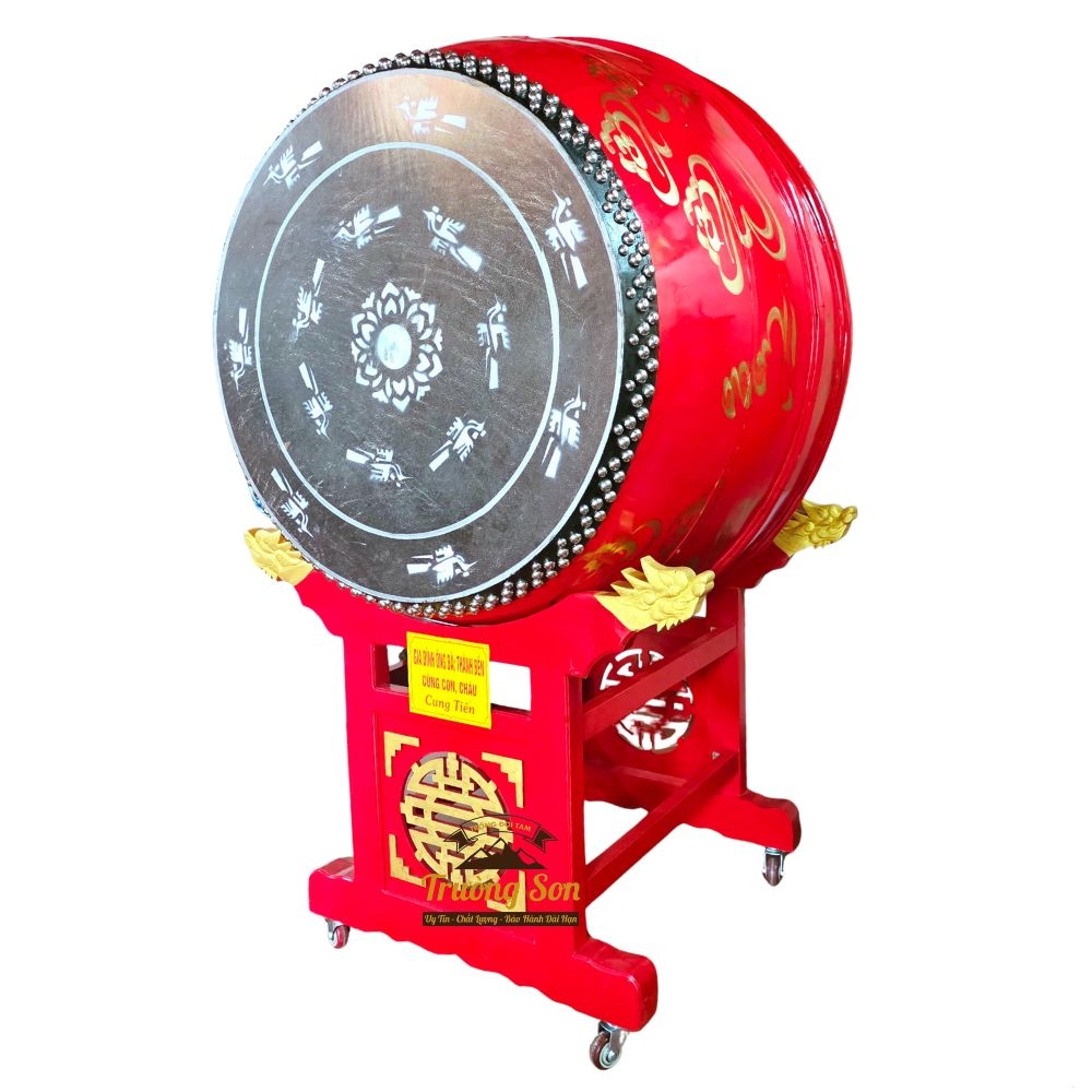 Trống Đình Chùa 100×120cm – Trống Đại Gỗ Mít Da Trâu