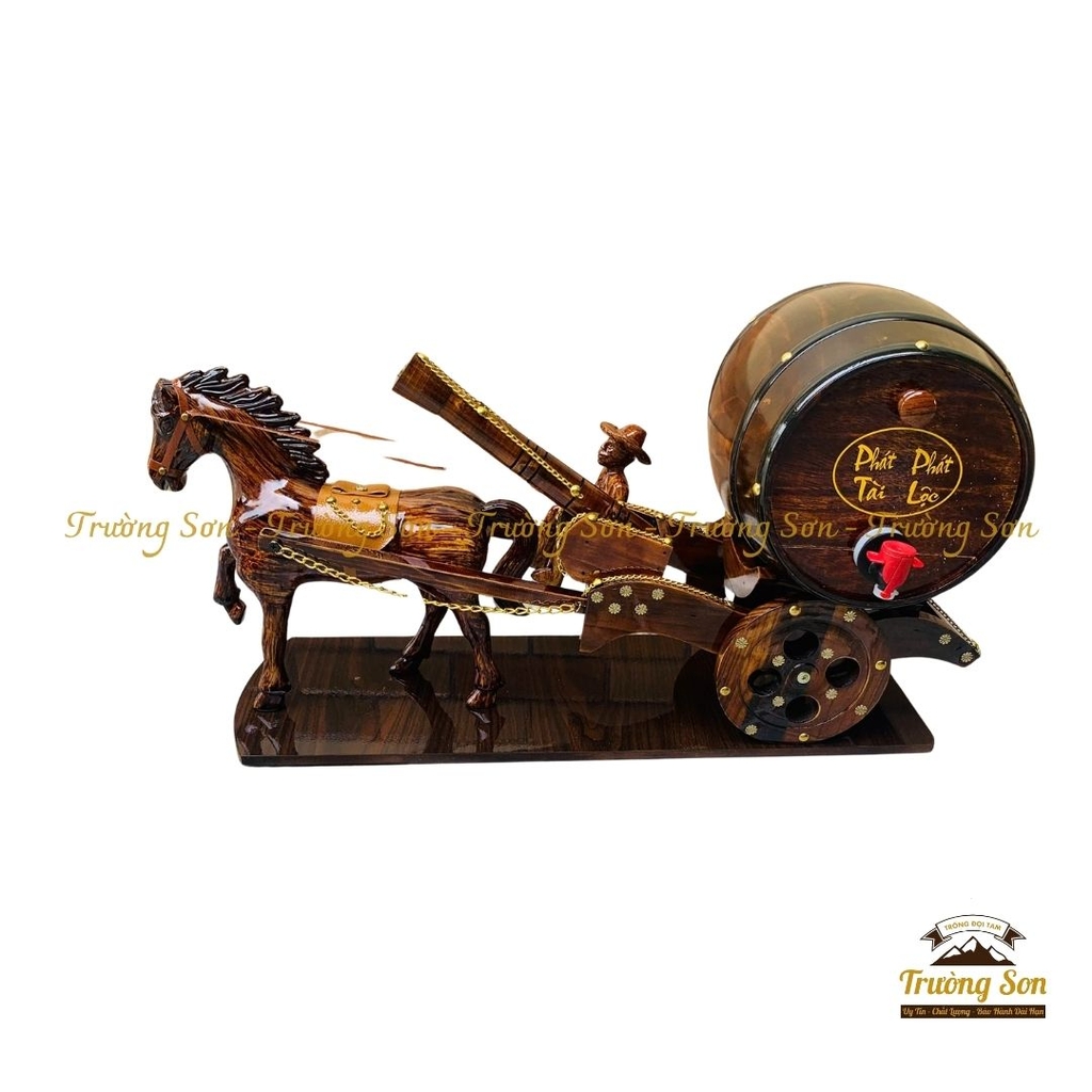 Xe ngựa đơn kéo trống đựng rượu vang