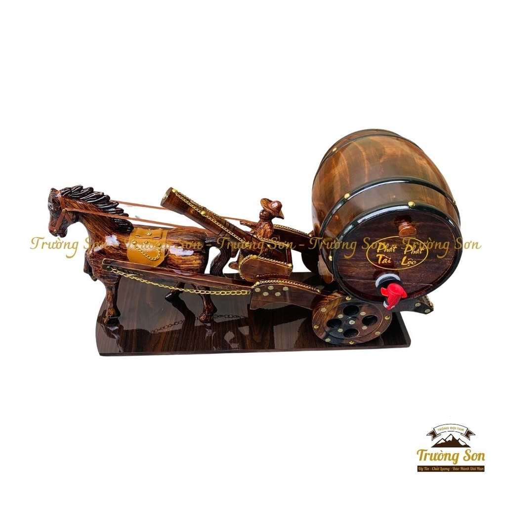 Xe ngựa đơn kéo trống đựng rượu vang