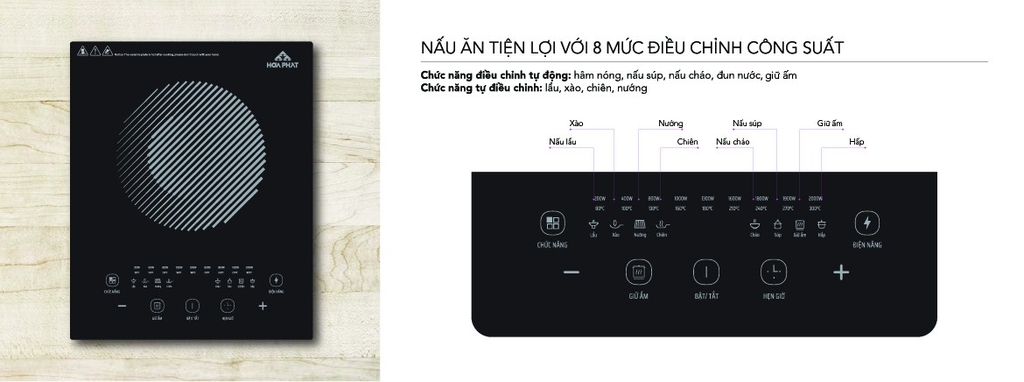Bếp điện từ đơn Hòa Phát HPC D13A2