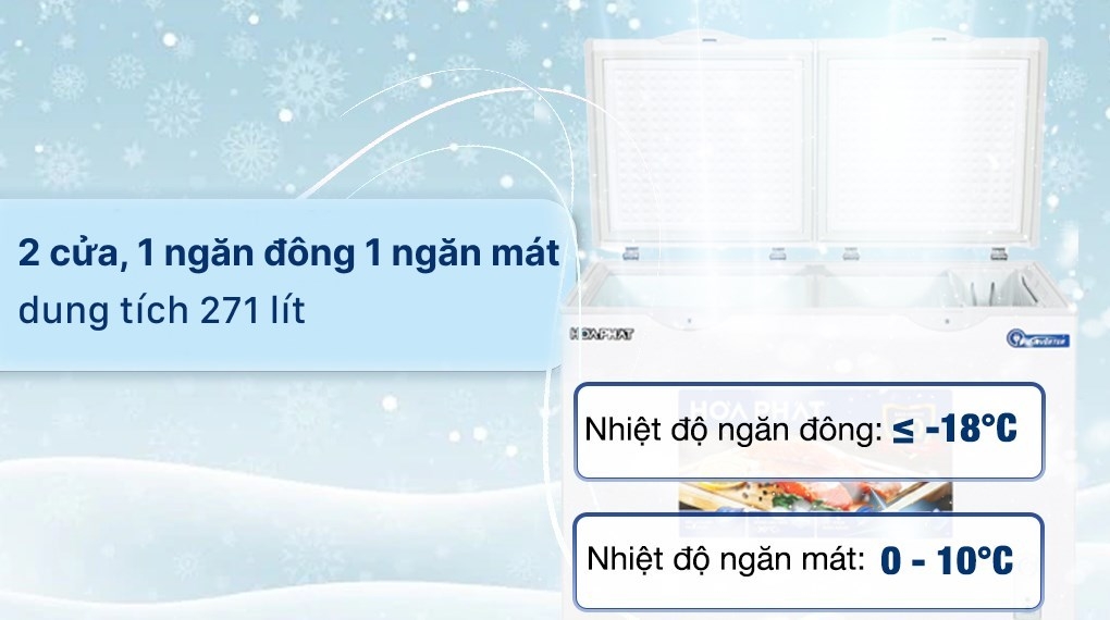 Tủ đông Hòa Phát Inverter 2 ngăn 2 cánh HPF BD8271 656 lít