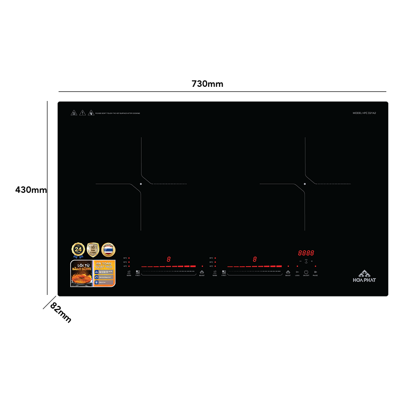 Bếp từ đôi chức năng Booster tăng cường công suất giúp nấu nhanh hơn