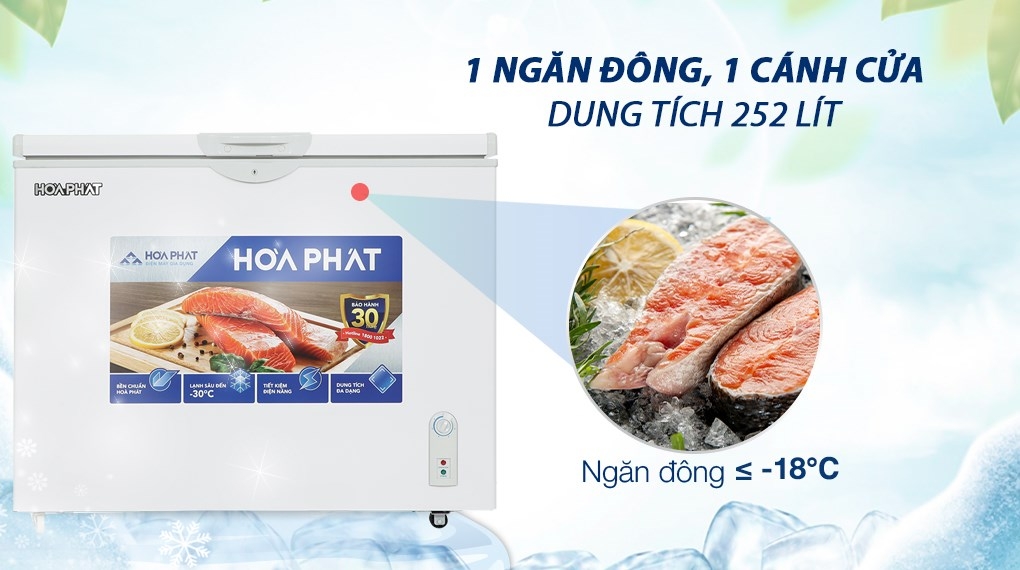 Tủ đông Hòa Phát 1 ngăn 1 cánh HCF 516S1Đ1 516 lít 1 ché độ đông