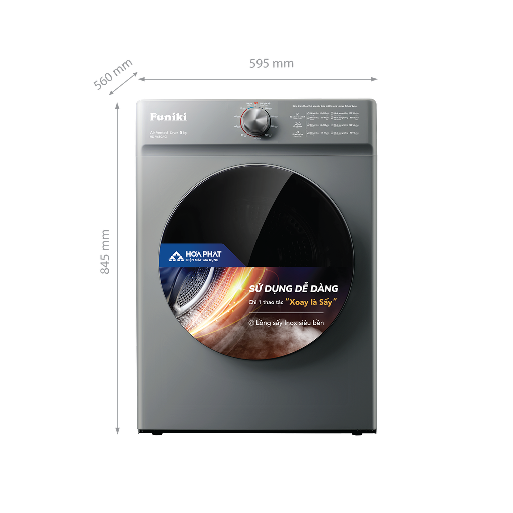 Máy sấy  8kg chống nhăn hiệu quả với công nghệ sấy đảo chiều giúp quần áo khô đều và tơi xốp, ngăn ngừa tình trạng bị vón và khô cứng