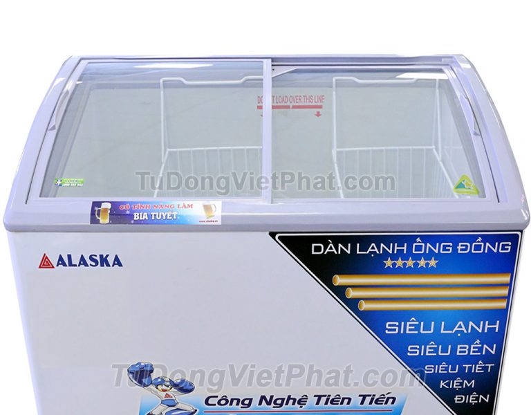 Tủ đông Alaska SD-401YC mặt kính cong 400 lít dàn đồng