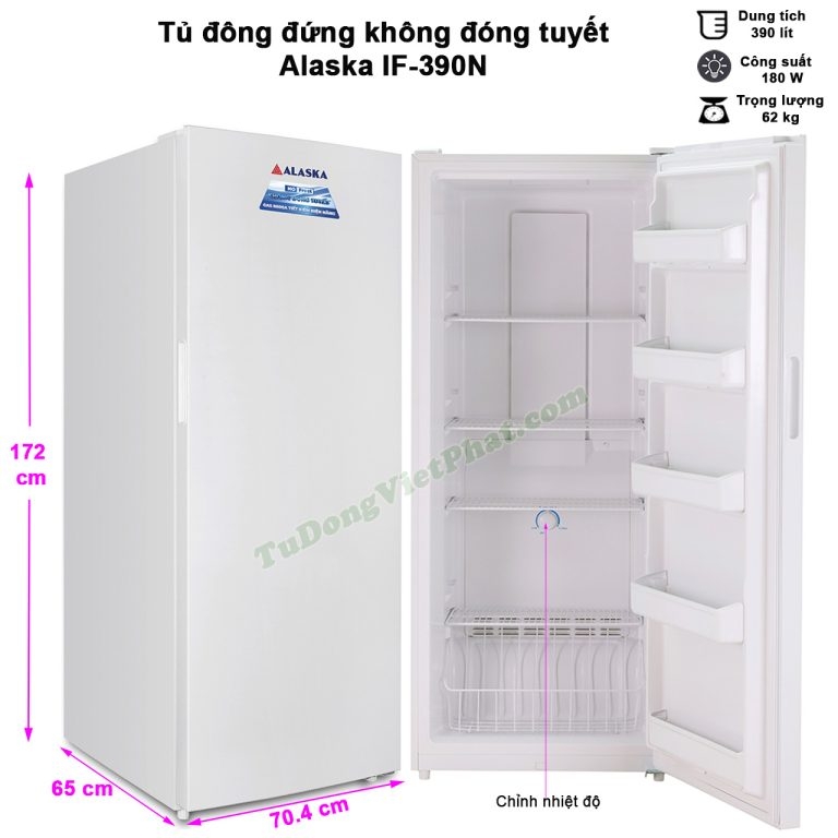 Tủ đông đứng Alaska IF-390N, 390 lít không đóng tuyết