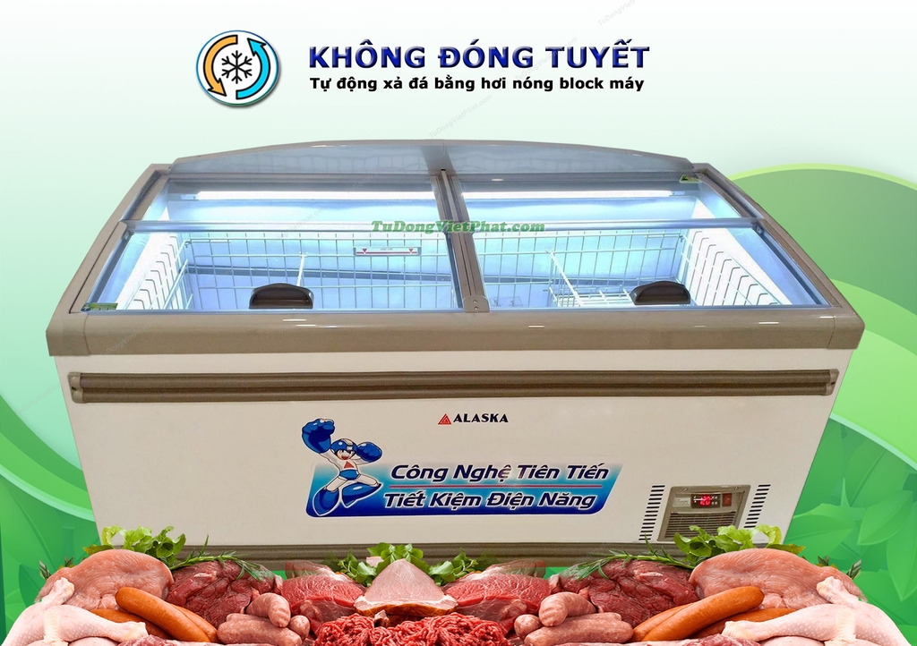 Tủ đông Alaska KT-450 mặt kính phẳng