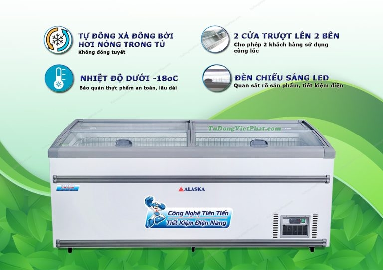 Tủ đông Alaska KT-650 mặt kính phẳng 650 lít