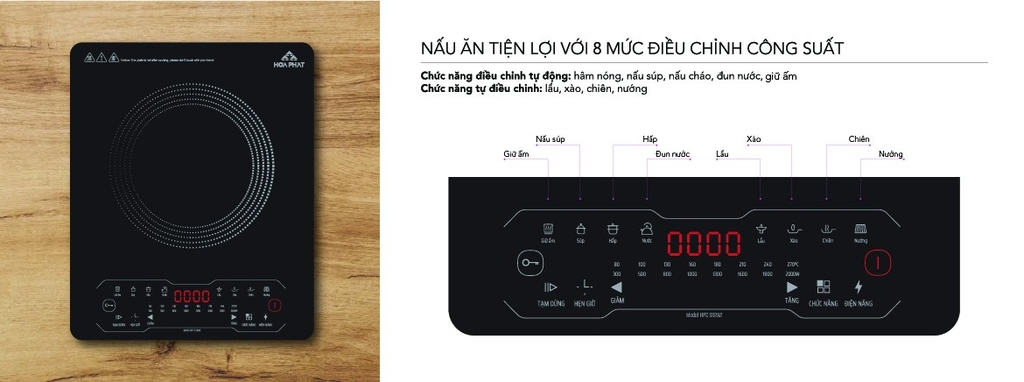 Bếp điện từ đơn Hòa Phát HPC D12A2