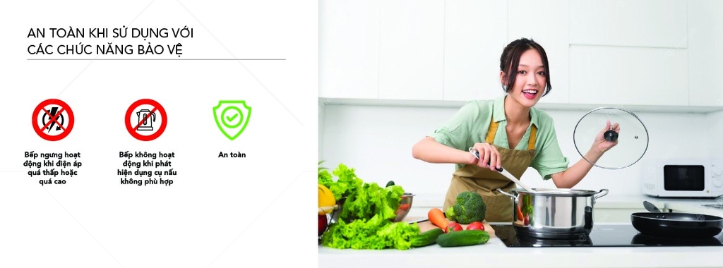 Bếp đôi điện từ kết hợp hồng ngoại cuộn dây mâm từ bằng đồng nguyên chất cao cấp