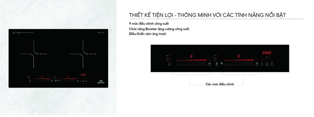 Bếp từ đôi mâm từ đồng nguyên chất với quạt tản nhiệt giúp làm nóng nhanh, bếp hoạt động bền bỉ, gia tăng tuổi thọ