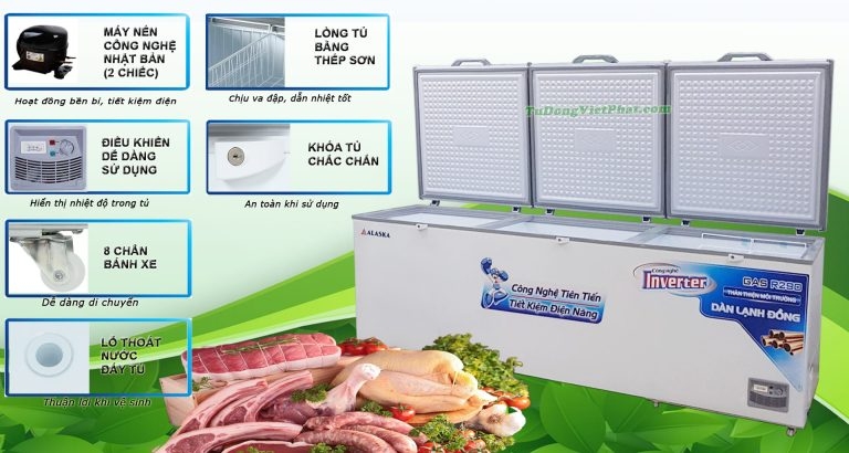 Tủ đông Alaska HB-1500CI Inverter 1500L 1 ngăn đông 3 cánh